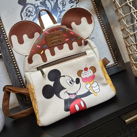 LOUNGEFLY DISNEY MICKEY MOUSE ICE CREAM BACKPACK BAG EXCLUSIVE main image 6